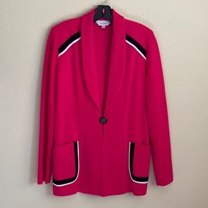 Misook Page Knit Jacket with striped trim